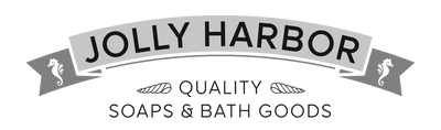 Harbor themed logo 'Jolly Harbor; with tagline of 'Quality Soaps & Bath Goods'
